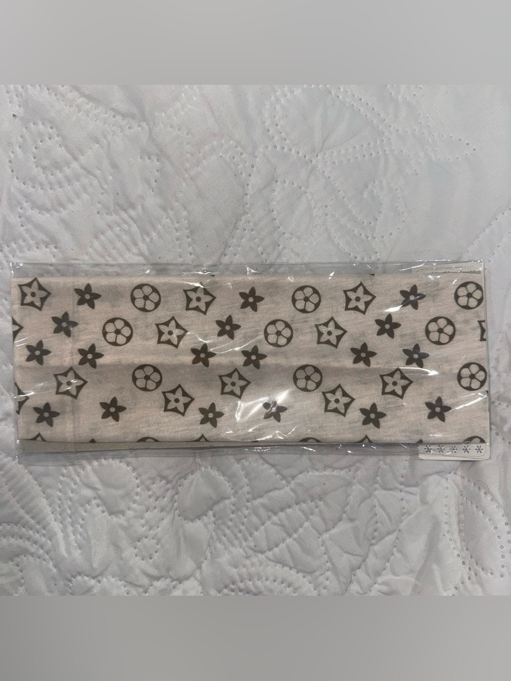 Luxury-Inspired Beige Monogram Headband - Women Accessories